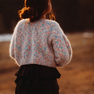 Extra short, trendy, puffy sweater, Short knitted jacket, Handmade jacket, I16 image 5