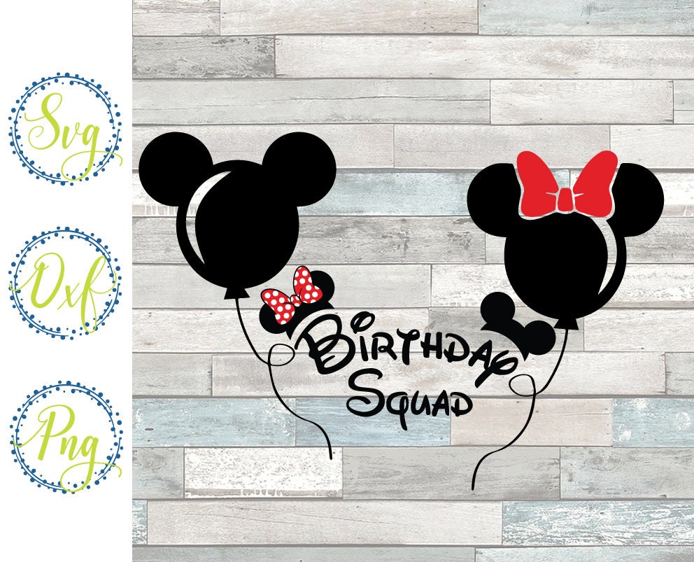 Disney Birthday Squad SVG Minnie Mickey 