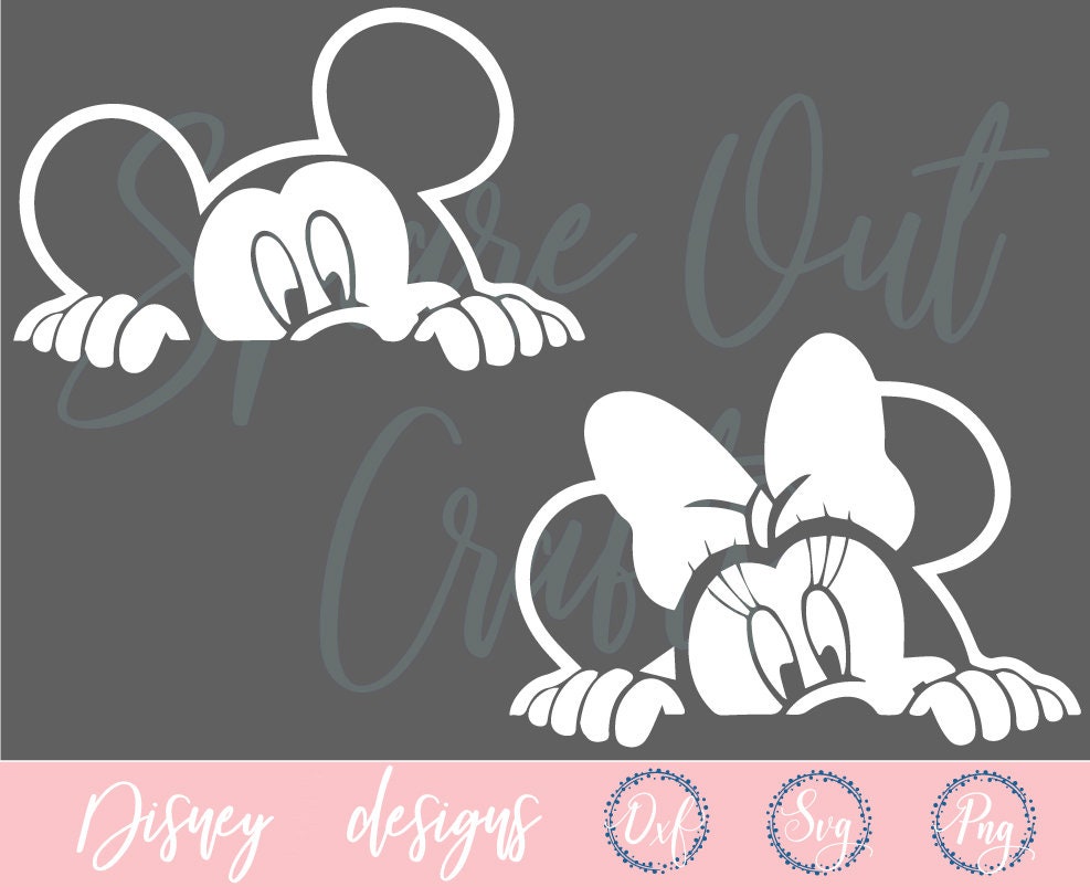 Mickey Minnie Mouse Peeking Svg Disney Mickey Svg Files for | Etsy