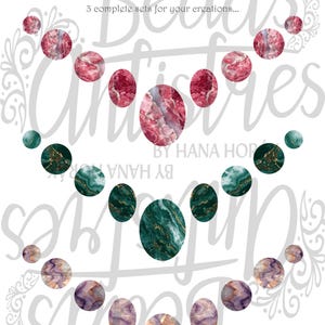 Premium Creative Jewelry Template PDF |Cabochon Collage Sheet for Bead Embroidery and Soutache | 27 Oval and Round Fractal Designs