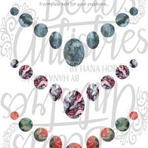 Premium Creative Jewelry Template PDF |Cabochon Collage Sheet for Bead Embroidery and Soutache | 27 Oval and Round Fractal Designs