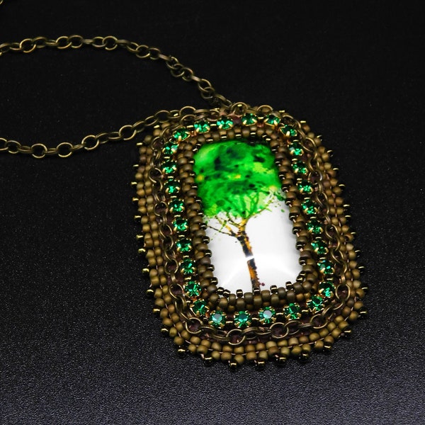 Beaded pendant - necklace