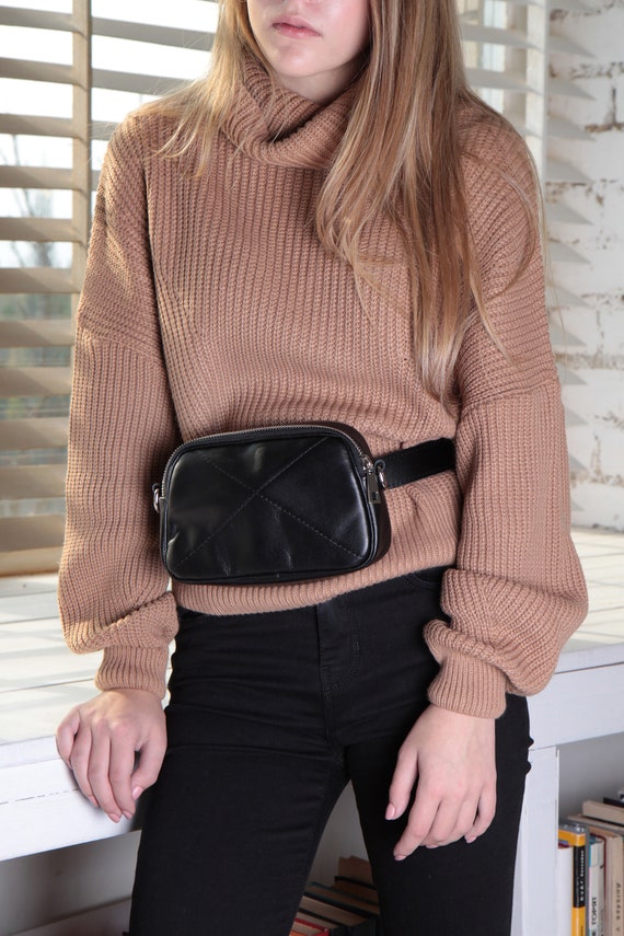 black leather camera bag crossbody