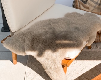 Taupe Sheepskin Rug: Genuine Soft Wool Throw, Home Decor