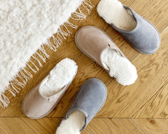 Handmade Sheepskin Slippers, Women's Leather Flip-flops, Spa Slippers