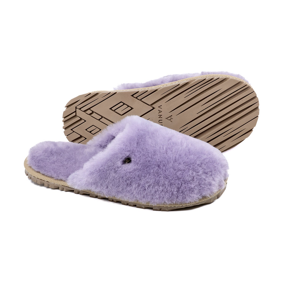 Funny Sheepskin Lilac Warm Slippers for Girl 36 42 Fluffy Soft Mule Comfortable Slip On Slippers Violet Home Shoes Comfy Gift Idea