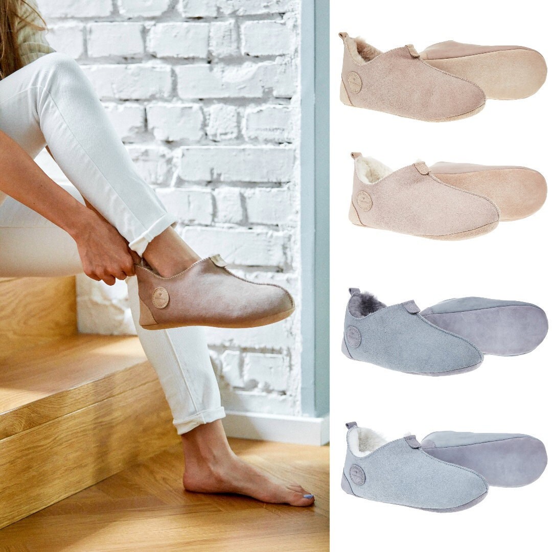 Sheepskin Ladies Home Slippers, 100 Natural Leather Boot Women