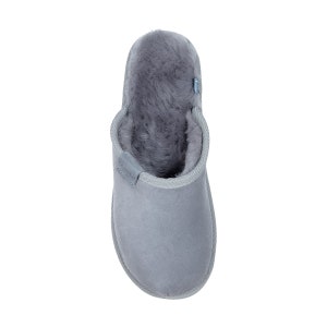 Men natural Sheepskin Slippers, Leather Grey Home Flip-flops for him, 100 % Handmade made in Poland, size: 41-47, perfect gift for Xmas image 7