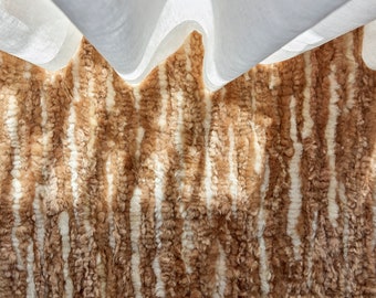 Handwoven Sheepskin Rug 60x100cm, Scandinavian Design, Zero Waste Wool Carpet