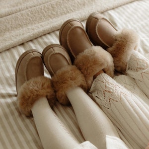 Kids Sheepskin High slipper Booties Size 31-35 , Warm and light Natural Slippers for children, Soft Baby wool Shoes, kids gift idea