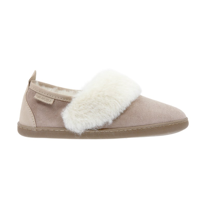 Lederslipper aus Lammfell, beige Damen Haussschuhe, Schlappen für Frauen Bild 5