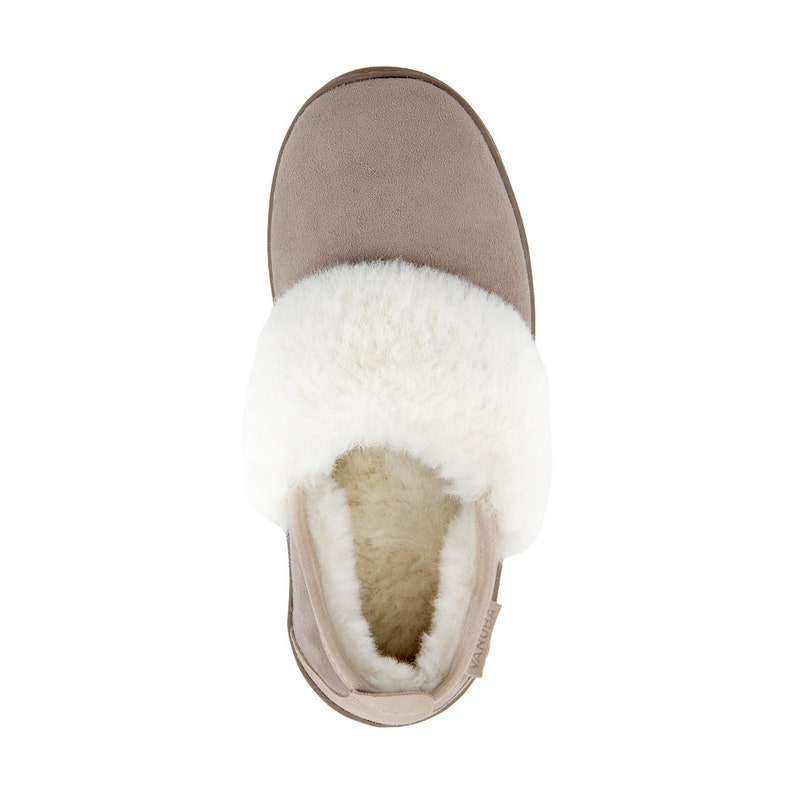 Luxury Women Sheepskin Slippers 3641, Light Comfy Beige Fur Moccasins