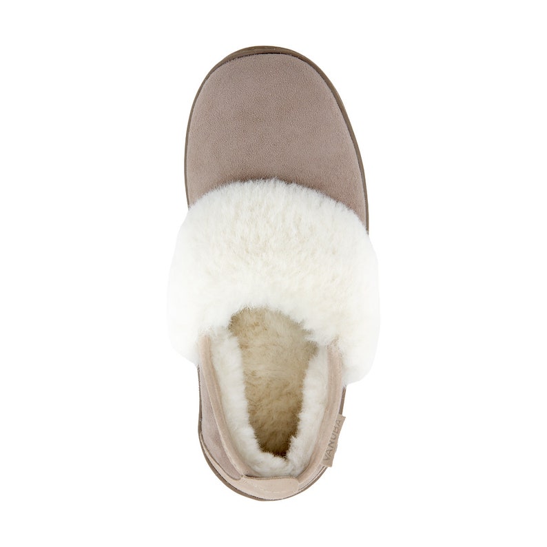 Lederslipper aus Lammfell, beige Damen Haussschuhe, Schlappen für Frauen Bild 7