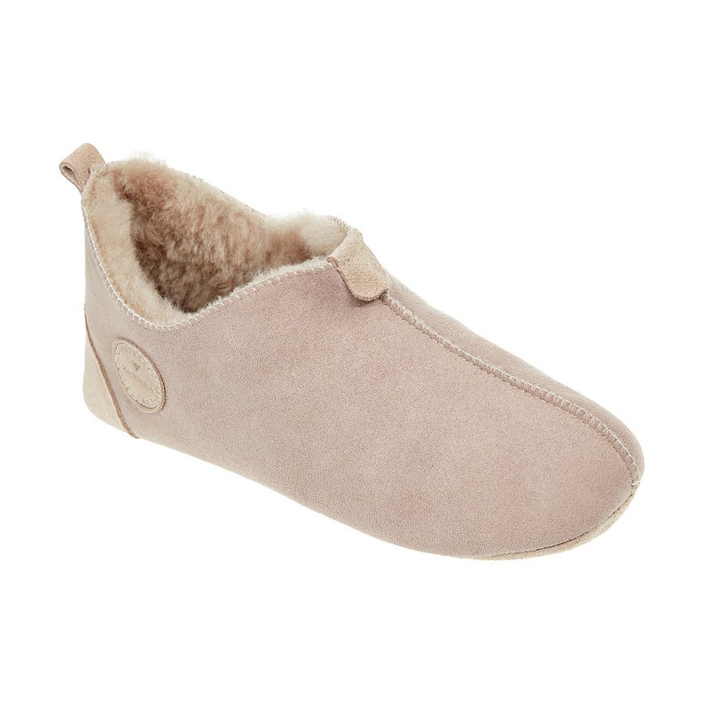 Women Sheepskin Soft Wool Slippers 36-42, Women Soft Booties, Warm Genuine Leather, Slippers with soft sole, 100% natural shearling leather zdjęcie 2