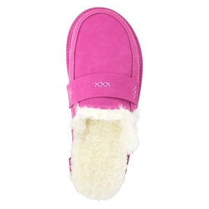 Luxury Pink Slip on Slippers for Women 36-42, Natural 100% Sheepskin Moccasins mule , Fluffy Wool Flip-flops, stylish, gift idea for her image 7