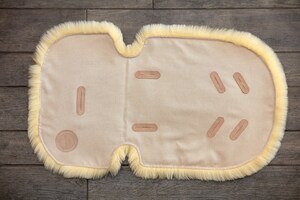 Doudoune De Landau En Fausse Fourrure - Taille Universelle 76x37 Cm - Anti-dérapant, Lavable Machine - Beige