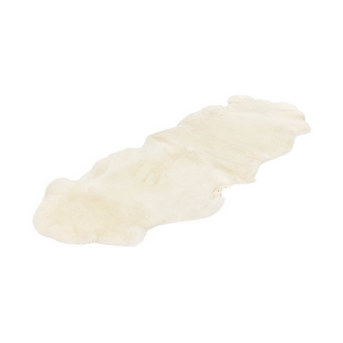 Genuine Natural Double Sheepskin Rug size 180-200cm White/Cream Ivory long throw, 100% ORGANIC lambskin carpet, bedspread, pelt, chair cover