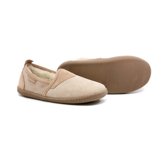 Chaussons Femme Mokasins Cuir Cuir Pantoufles Pantoufles Cuir Naturel Cuir Chaud Vanuba Cadeau pour Noel Beige Etsy France