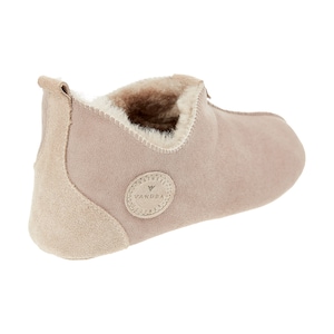 Beige Lammfell Hausschuhe, Warme Damenstiefel, Echtleder Pantoffeln Bild 6