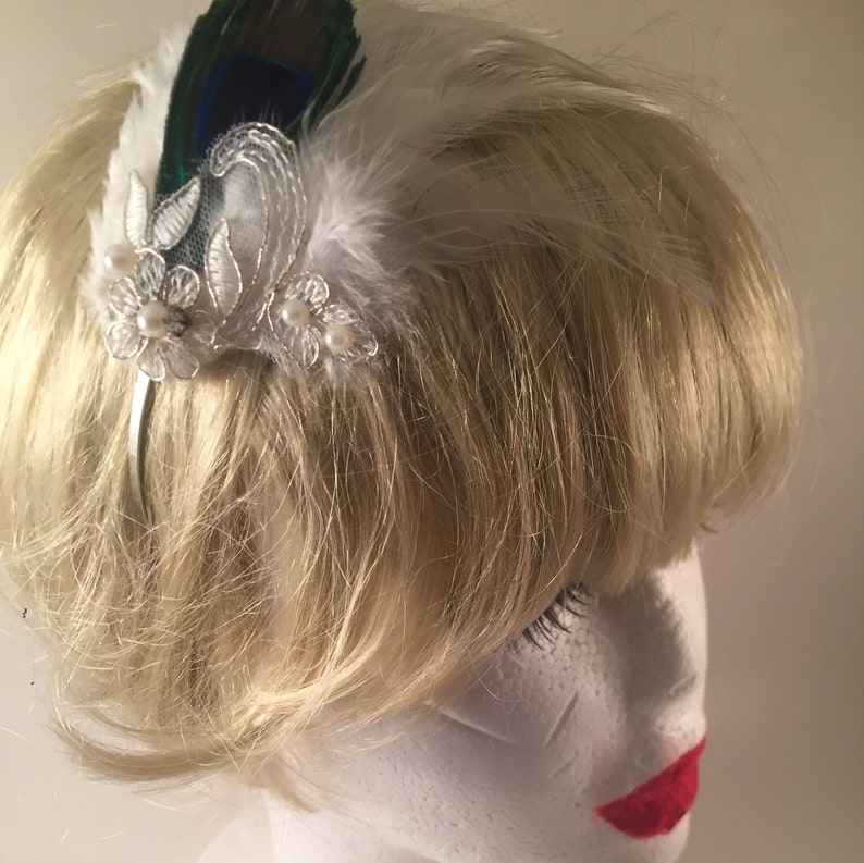 Serena Peacock feather headband,feather headband,