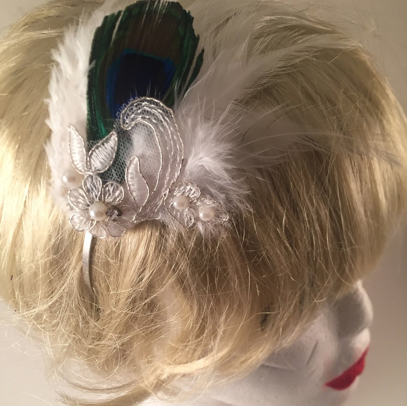 Serena Peacock feather headband,feather headband,