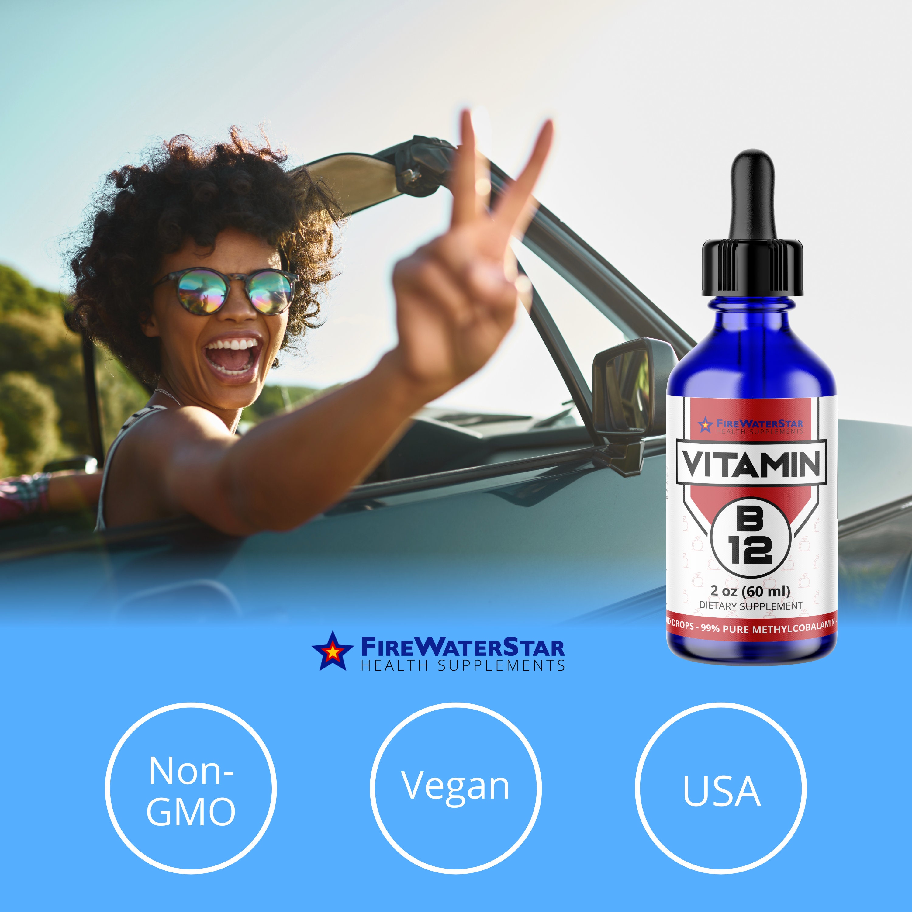 Vitamin B12 Sublingual Liquid Drops 99 Pure Methylcobalamin Adjustable