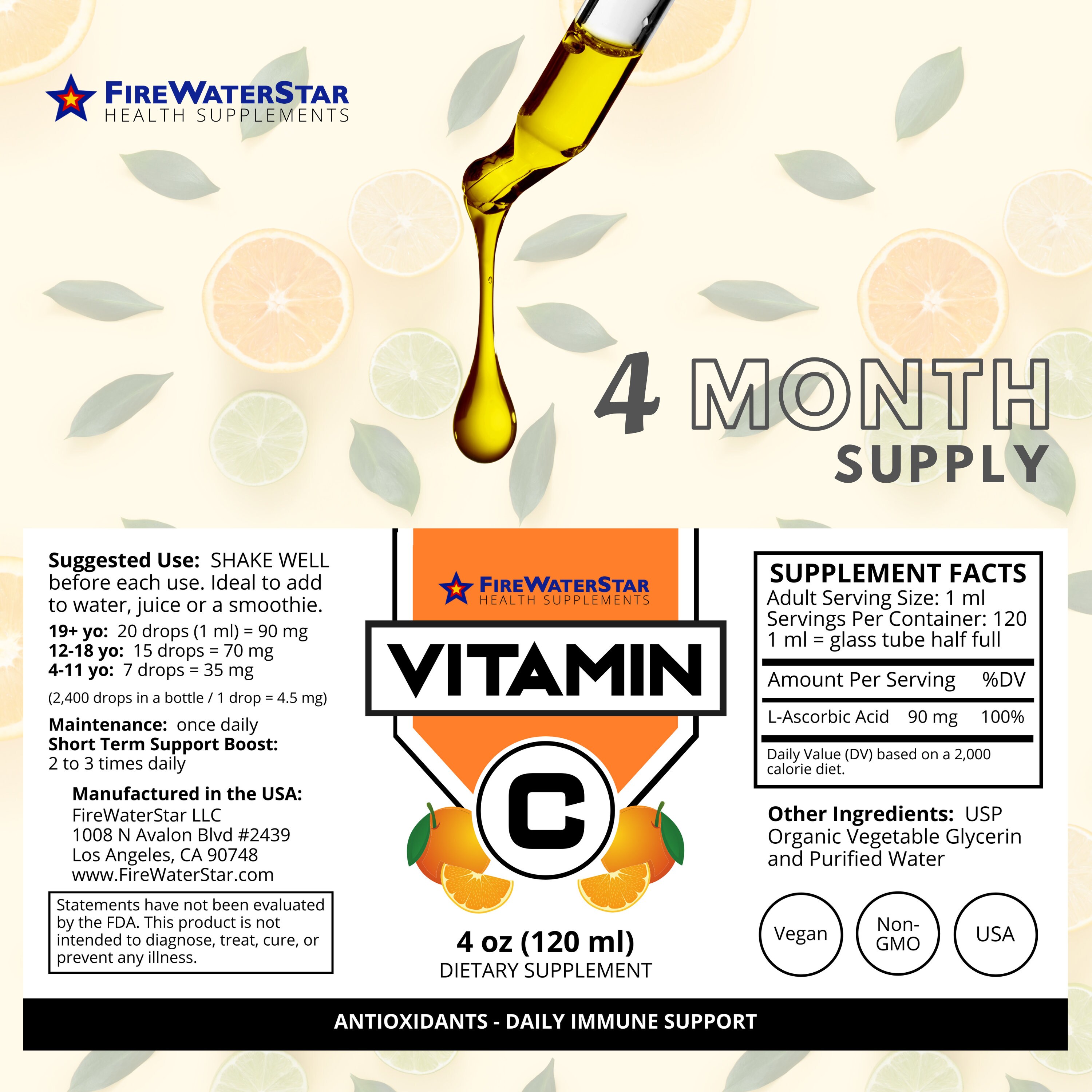 Liquid Vitamin C Vit C Drops Bioactive Form LAscorbic Etsy