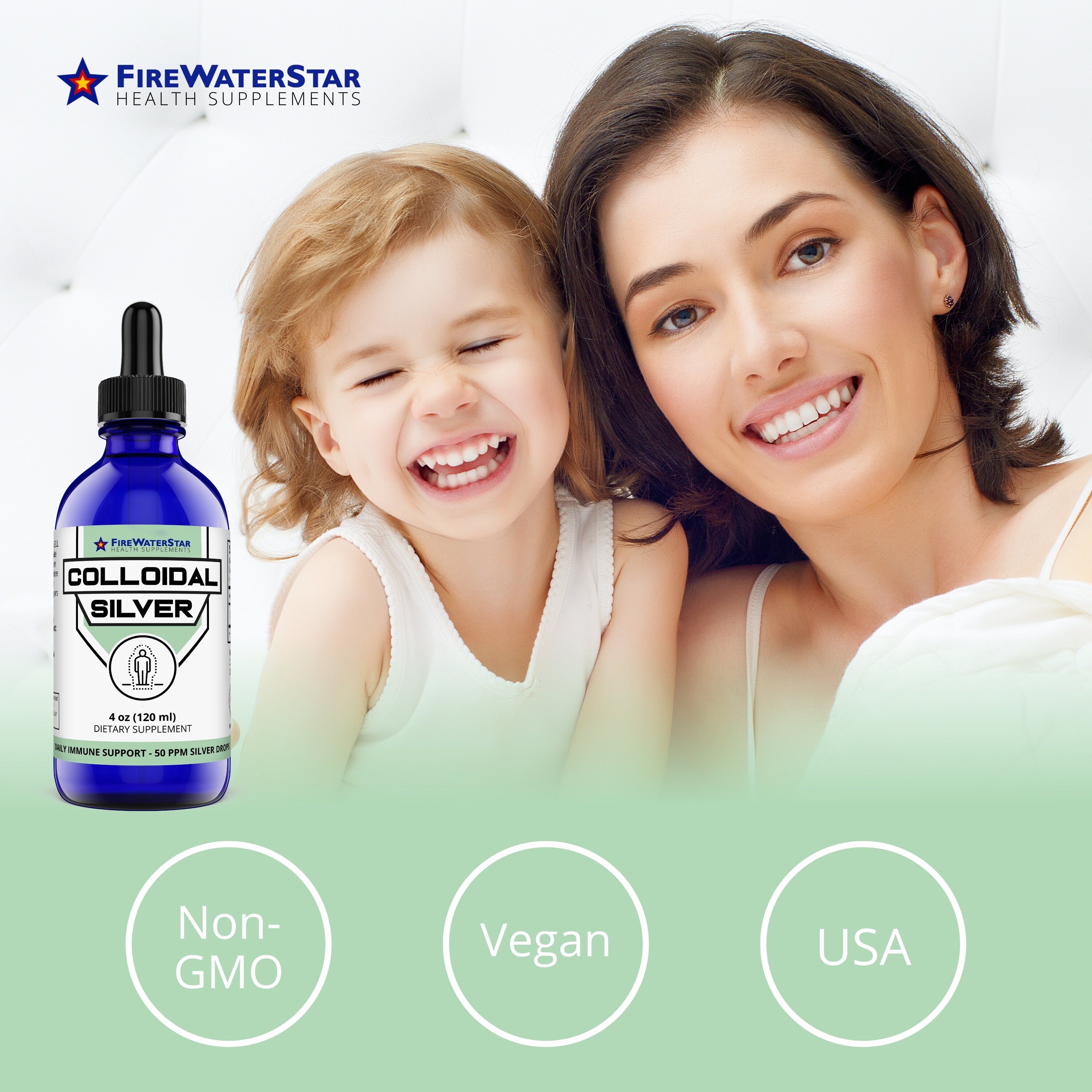 Colloidal Silver Clear Silver 50 Ppm 4oz 60 Servings 2 Month Supply 99.99 Pure Silver Daily