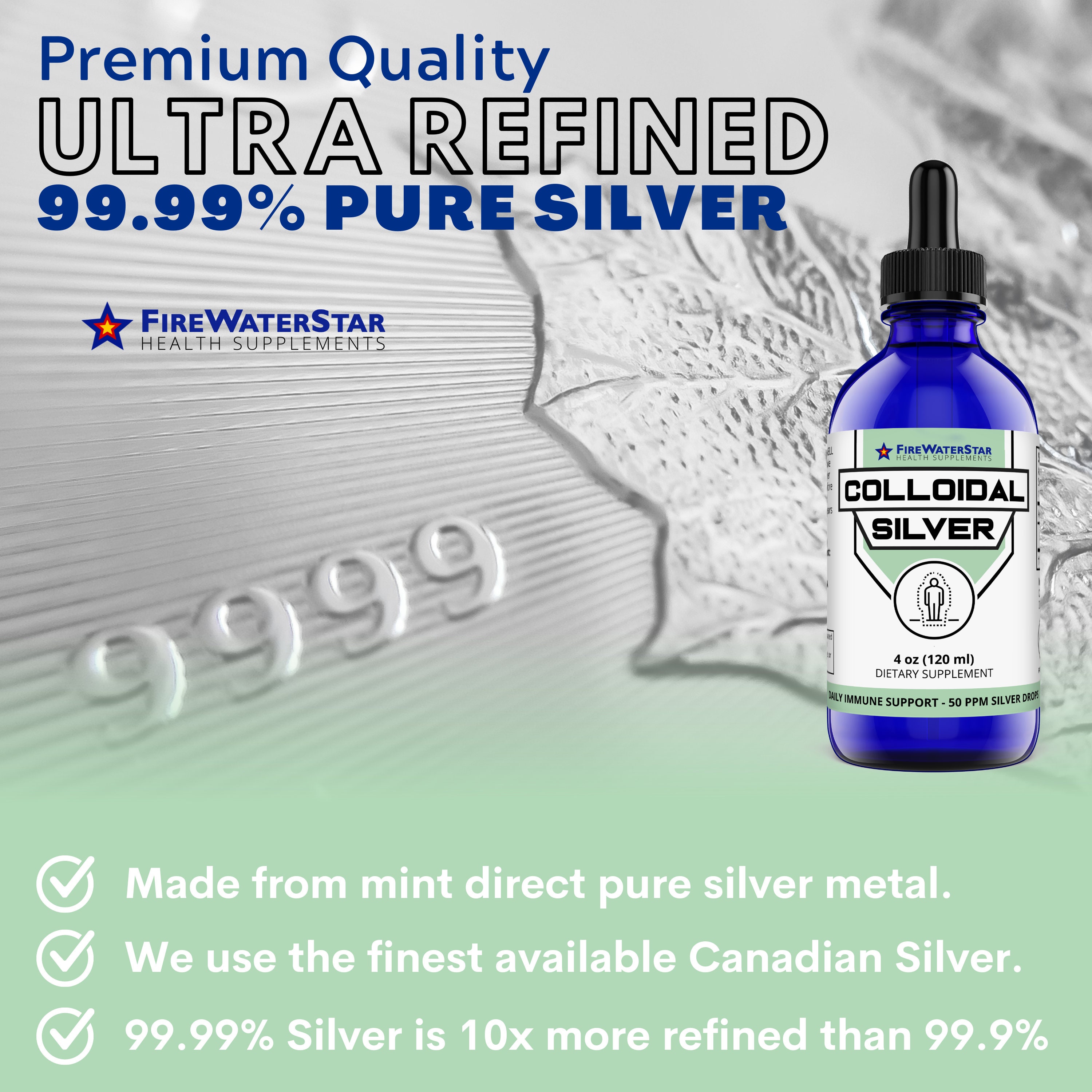 Colloidal Silver Clear Silver 50 Ppm 4oz 60 Servings Etsy Ireland