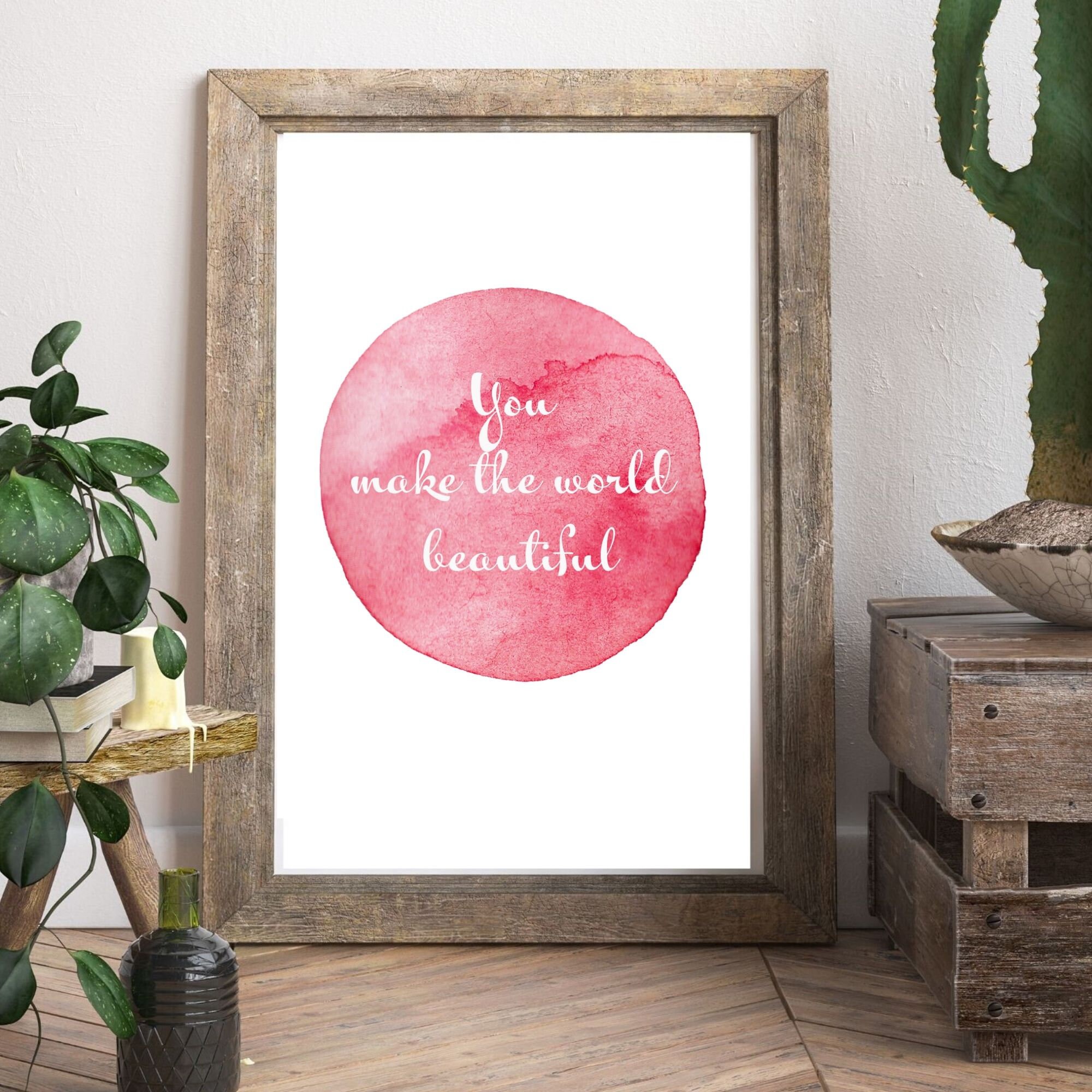 Printable Nursery Wall Art watercolour Inspirational Quotes | Etsy