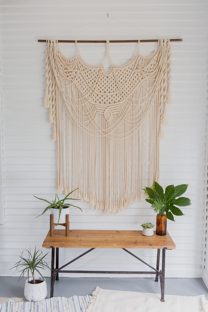 Large Macrame Wall Hanging Boho Wedding Decor Macrame Etsy