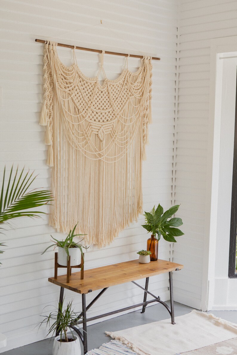 Large Macrame Wall Hanging Boho Wedding Decor Macrame Etsy