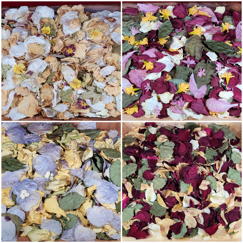 Flowers petals and leaves mix Organic Home grown Dried Flower girl basket flowers and petals Wedding Table centerpieces Cake table decor