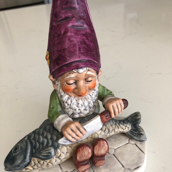 Vintage (1970) Goebel Co-Boy Fisherman (Gnome) Fips The Fish Cleaner