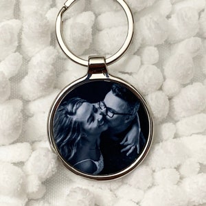 Personalized Silver Metal Keychain ROUND, add your High quality photo, graphic or logo