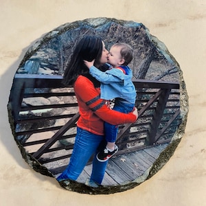 Personalized Slate Stone Coaster 4" ROUND - Send Seller your favorite HIGH Resolution Photo!