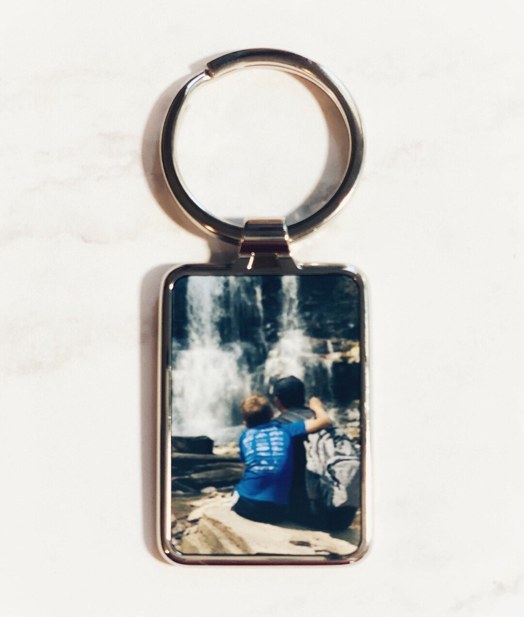 Silver Rectangular Keychain Personalized Silver Metal Keychain - RECTANGLE - Etsy
