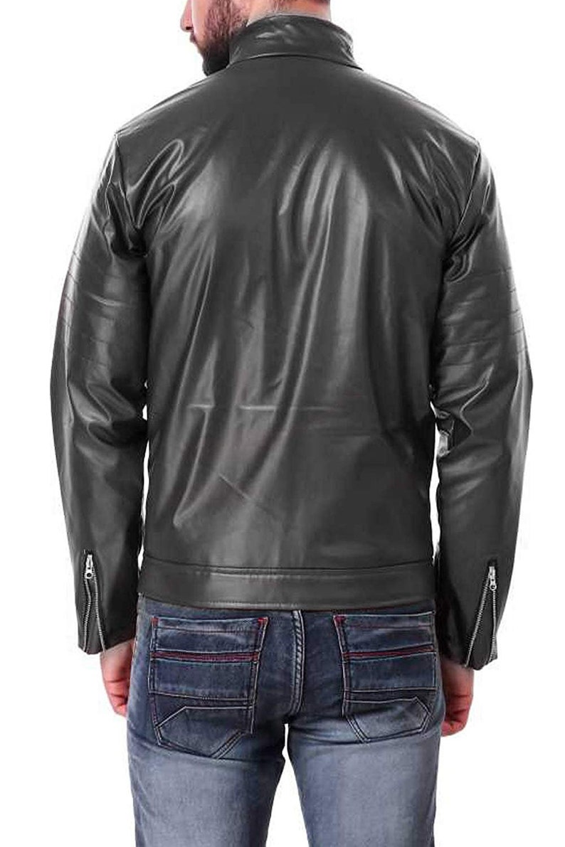 Men/'s Black Faux Leather Jacket Regular Regular Fit Long Sleeve Jacket Keep Warm Winter Jackets Party Night Casual Jacket Hoodies Jacket