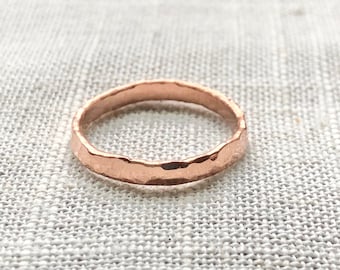 hammered copper stacking ring, hammered copper ring, hammered copper band rings, copper ring hammered, simple copper ring hammered, copper