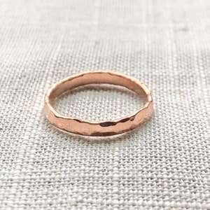 Hammered Copper Stacking Ring: Minimalist Band (2.5mm)