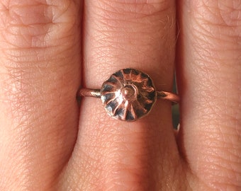 sunburst ring, sun ring, copper stacking ring, copper sun ring, rustic copper ring, copper ring, copper ring boho, copper stack ring sun