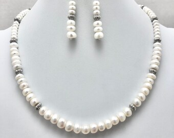 single strand white cultured pearl necklace, cultured pearl necklace, white cultured pearl necklace, white pearl necklace pearl strand white