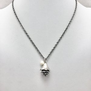 silver conch shell pendant necklace, conch seashell pendant, silver seashell pendant, conch shell pendant silver, silver shell pendant conch