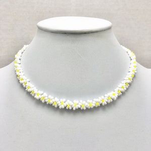 Handmade Seed Bead Daisy Chain Choker Necklace
