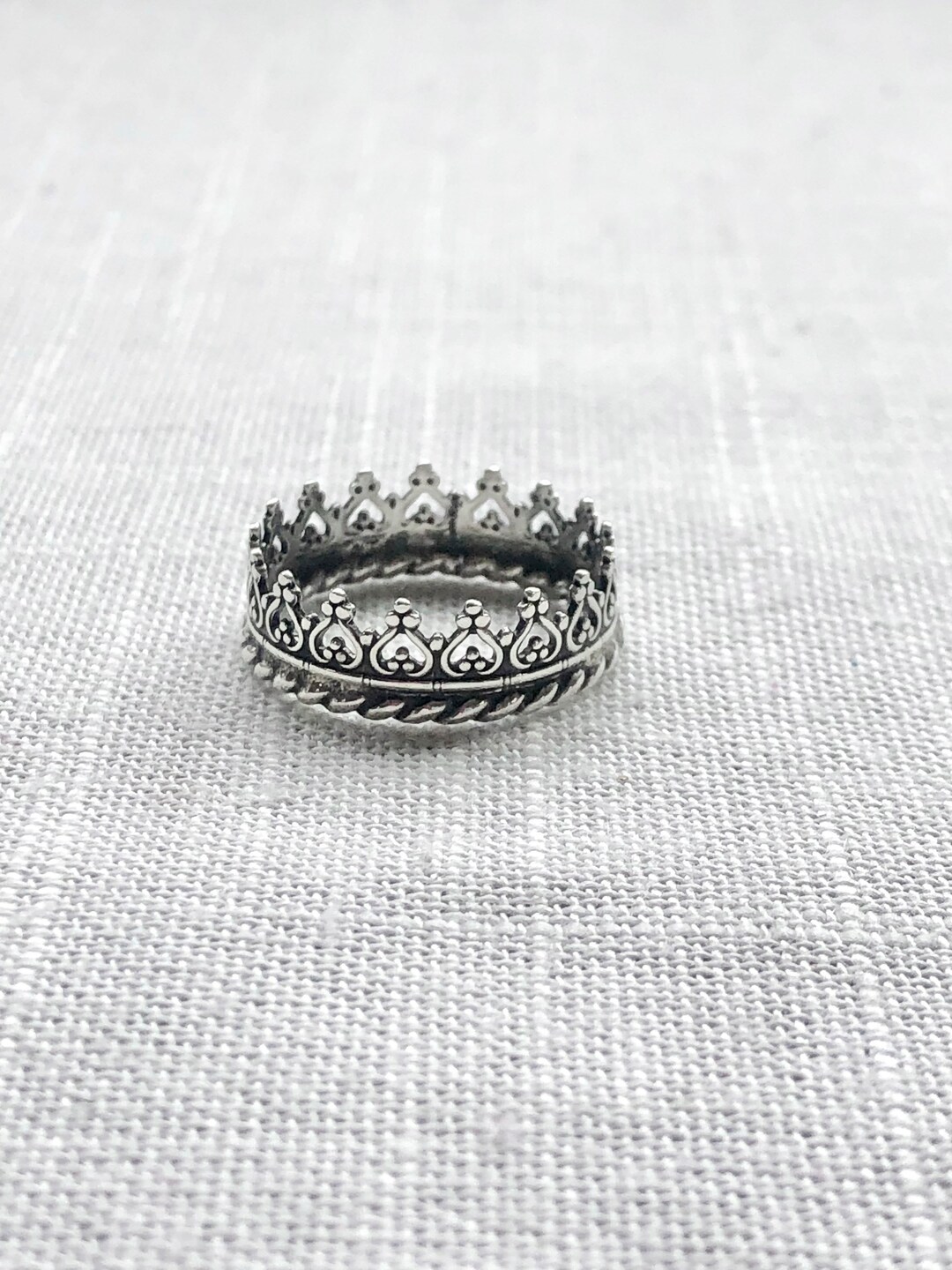 Sterling Silver Crown Ring, Sterling Silver Princess Crown Ring