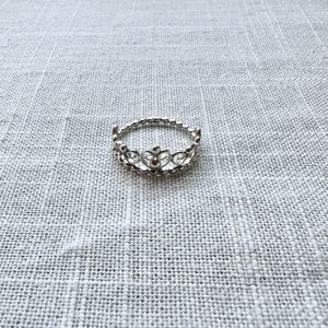 Sterling Silver Princess Tiara Ring: Dainty Crown Jewelry