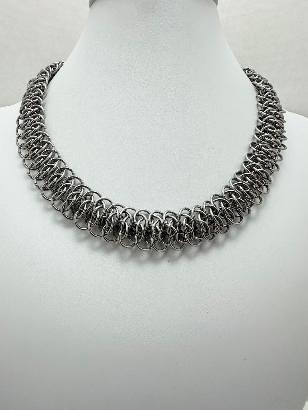 Stainless Steel Viper Scale Chain Maille Necklace, Stainless Steel ...