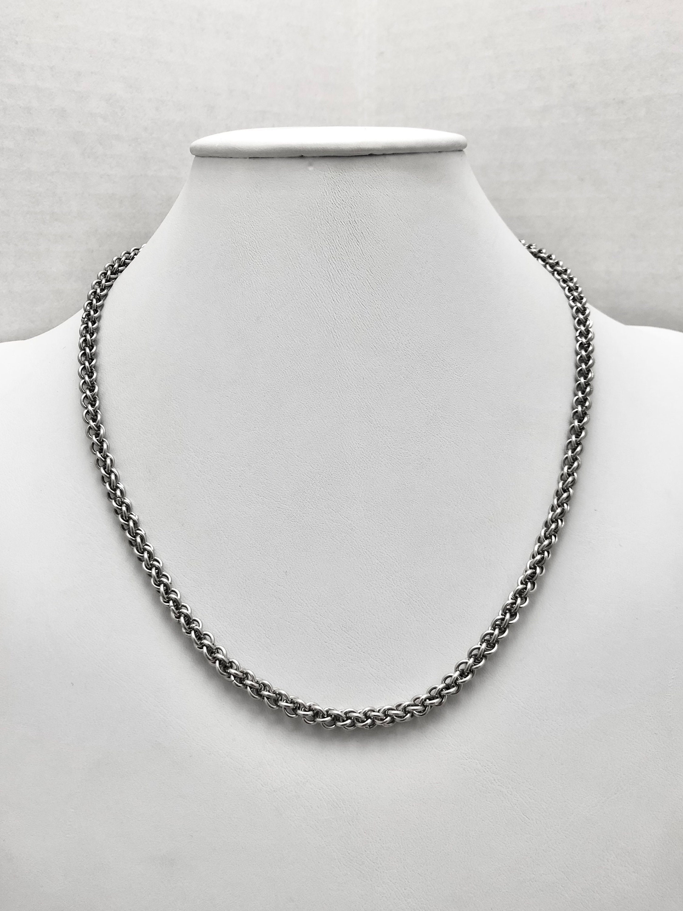stainless steel Jens pind necklace, stainless steel chain necklace, stainless steel chain maille, jend pind chain maille necklace stainless