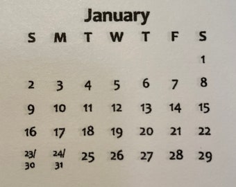 Mini Calendar 2024 2 inch x 2.25 inch - Choose Your Quantity (5, 10, or 25)