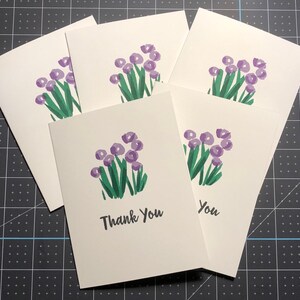 Carte de remerciement bouquet floral (ensemble de 5)